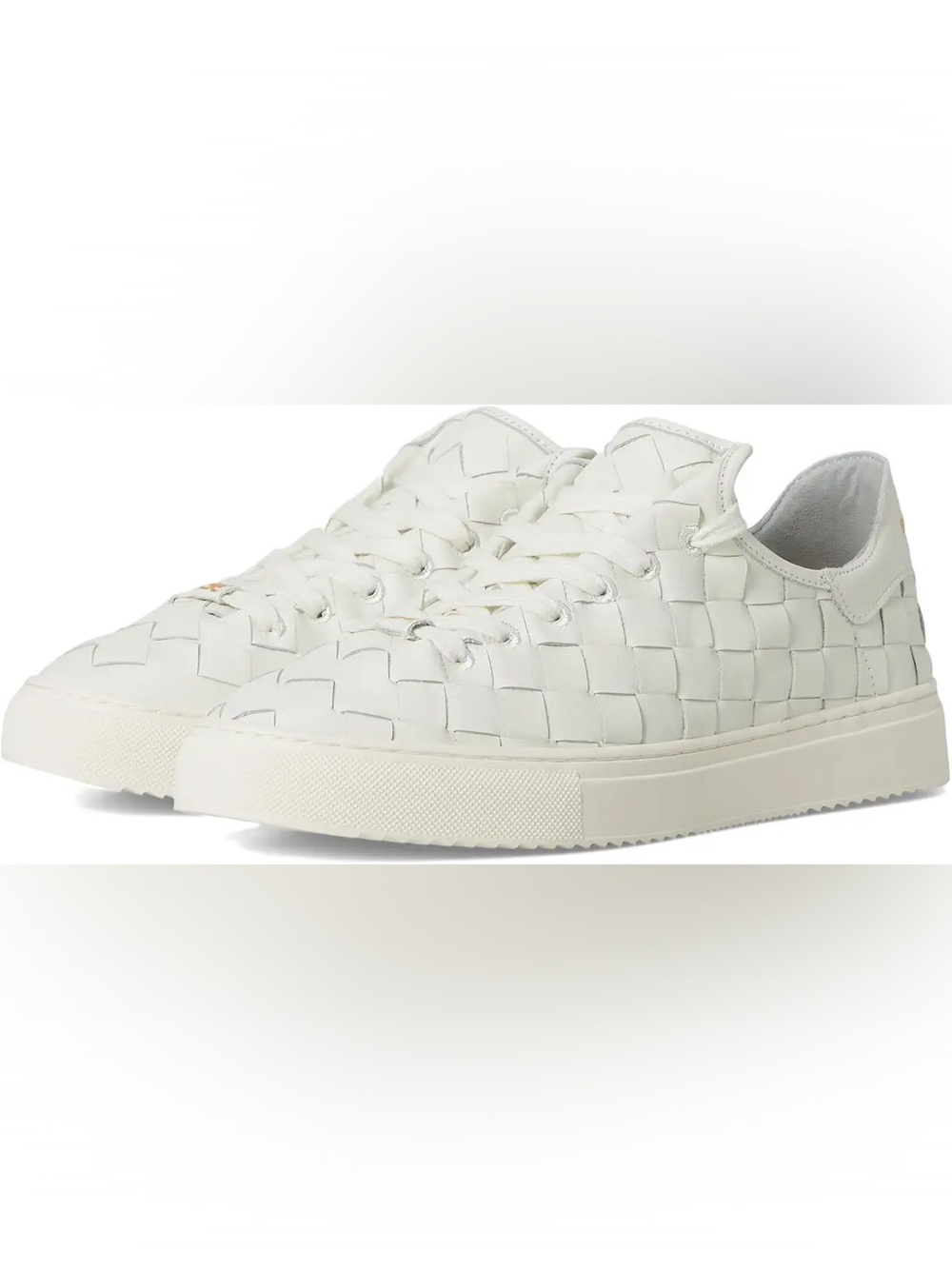 Sam Edelman Woven Leather Sneakers in White